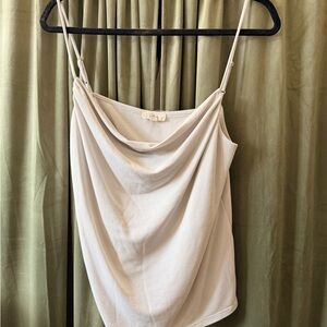Elegant Cream Draped Women's Cropped Cami